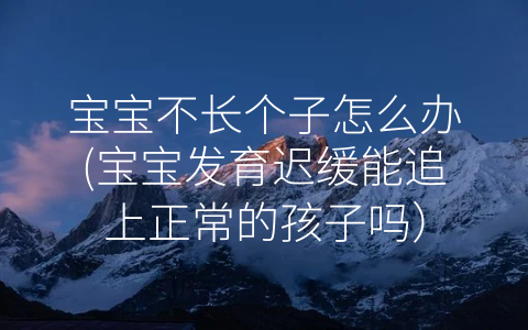 寶寶不長個子怎么辦(寶寶發(fā)育遲緩能追上正常的孩子嗎)